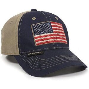 Men's Outdoor Cap Unisex-Adult American Flag Outdoors Cap Navy Khaki Adult